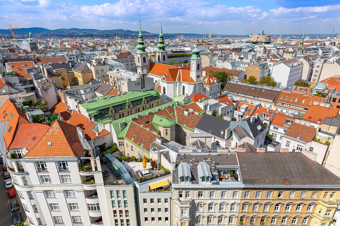 Cityscape from Haus des Meeres, flak tower, Vienna, Austria, Europe