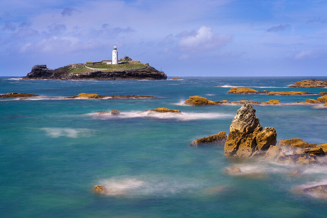 Godrevy Lighthouse, Cornwall, England, Vereinigtes Königreich, Europa