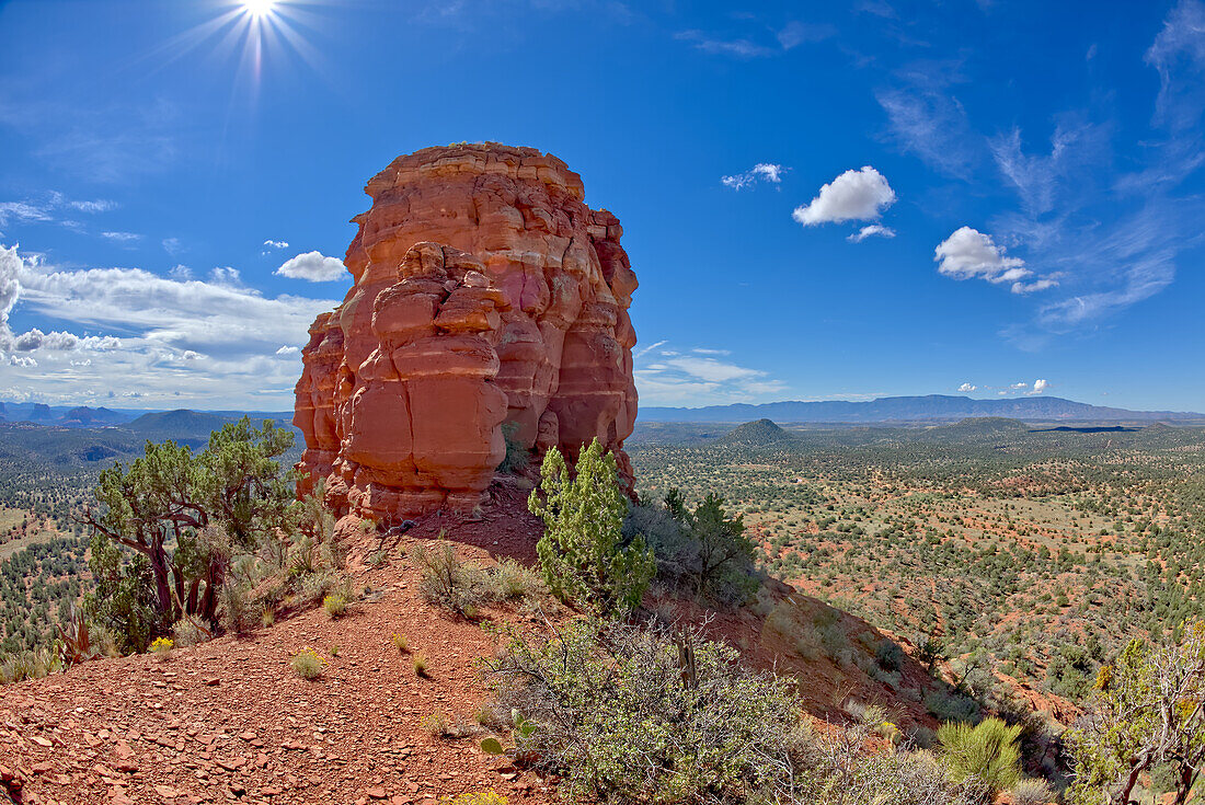 The south spire on the south summit of Cockscomb Butte in Sedona, Arizona, United States of America, North America