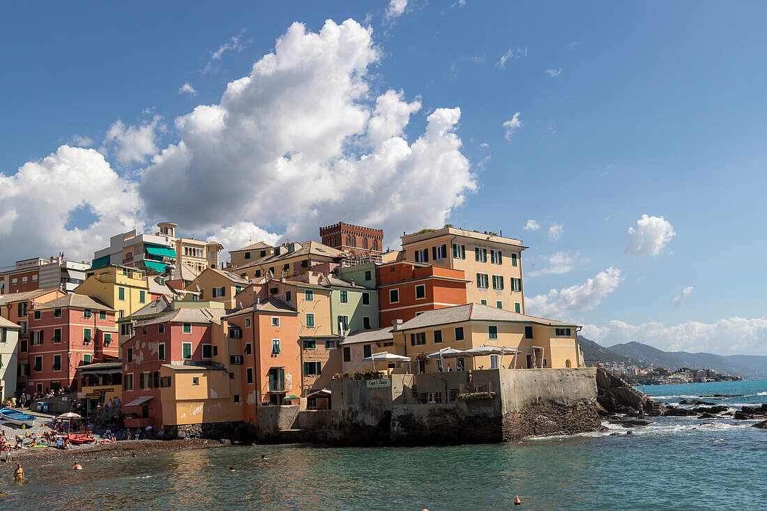 The typical Boccadasse neighborhood, Genoa, Liguria, Italy, Europe