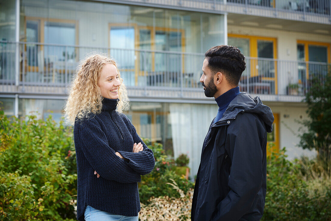 Young people talking together