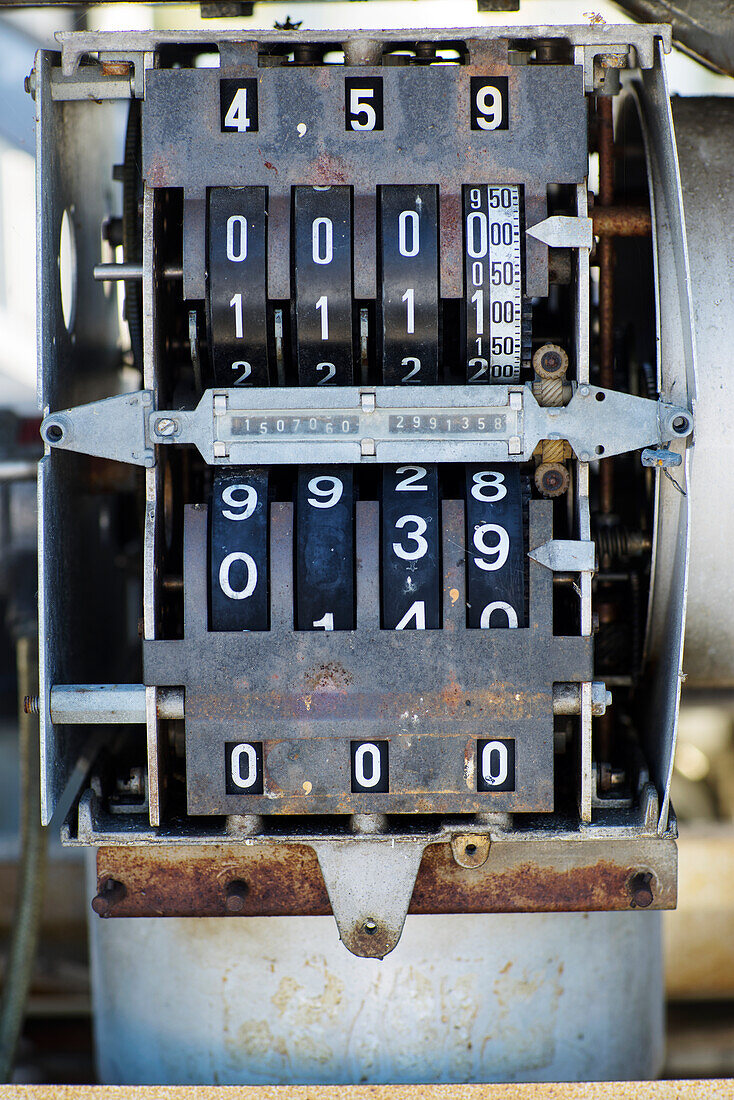 Old fashioned gas pump gauges