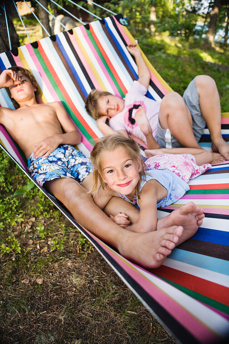 Children on hammock