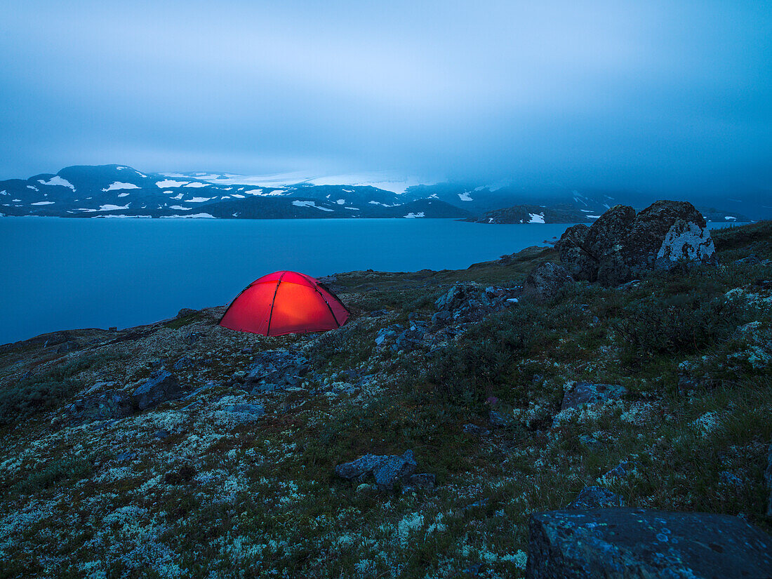 Tent at lake