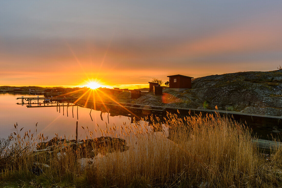 Sunset over lake