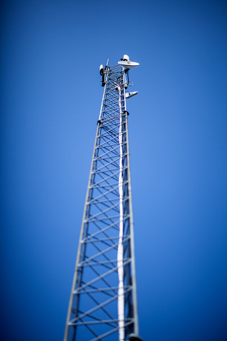 Low angle view of communication tower