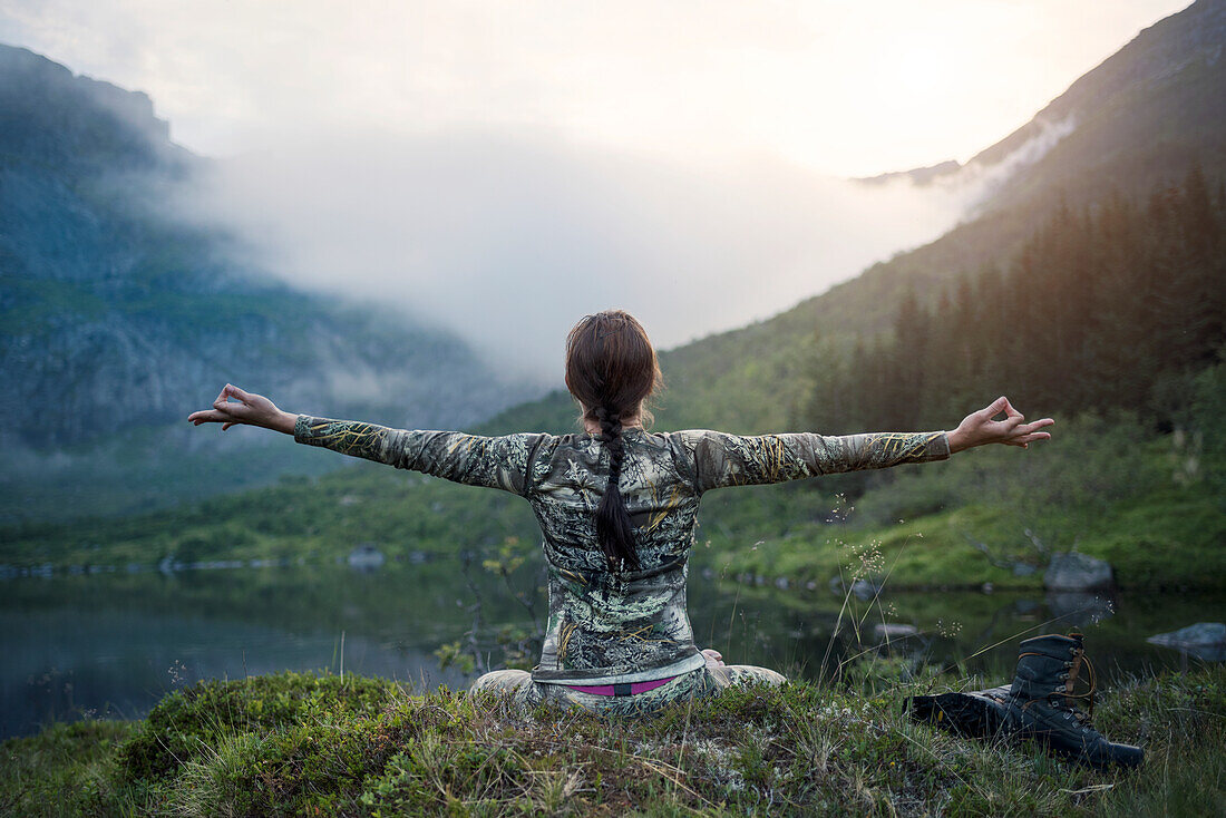 Woman in mountains