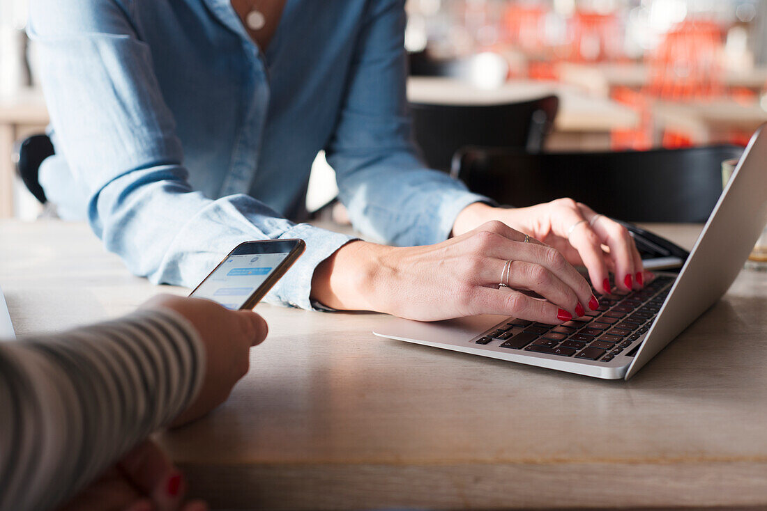 Woman using laptop