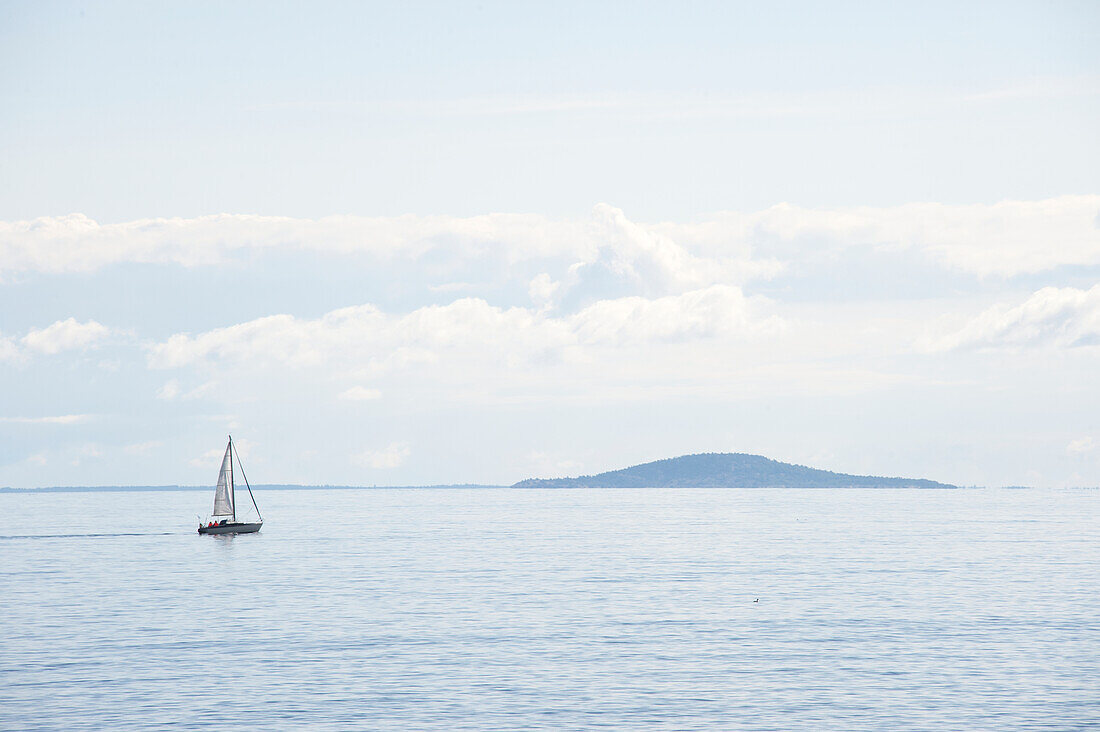 Sailing boat on sea