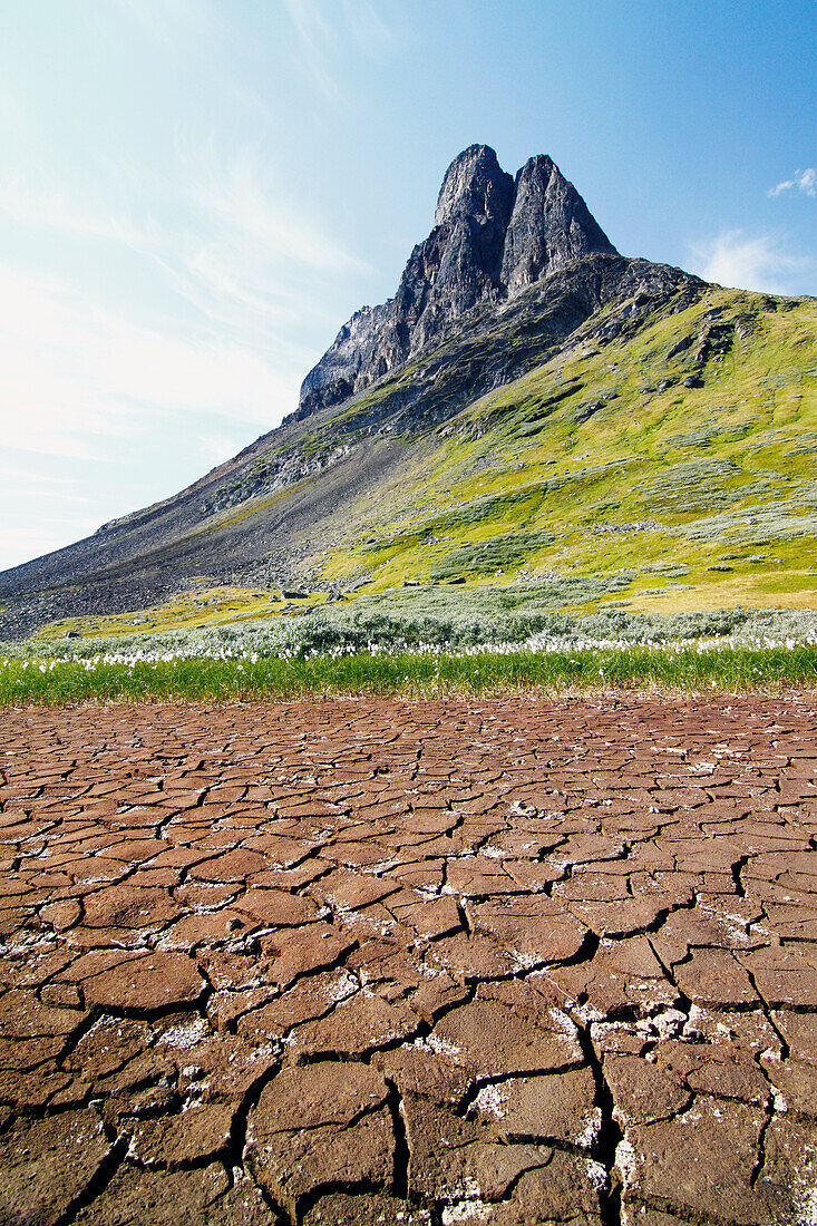 Cracked soil in mountains