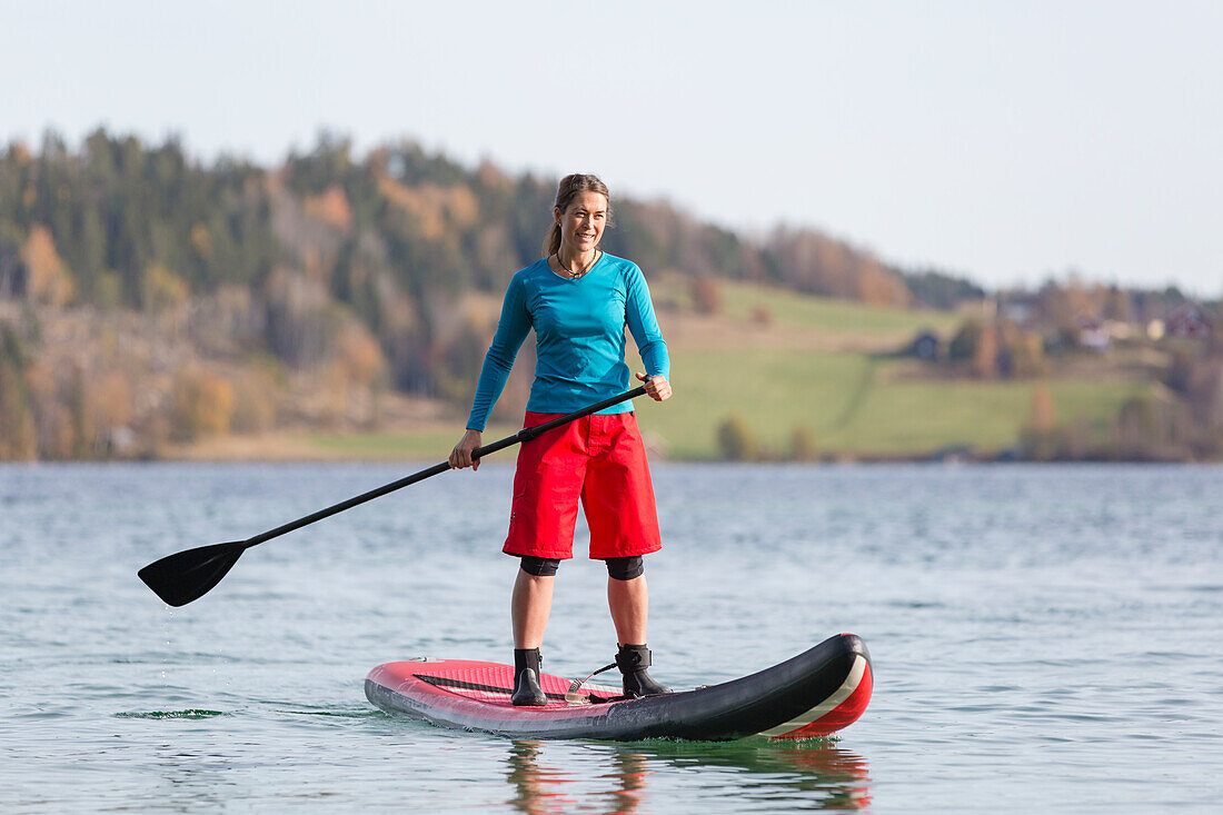 Woman on paddleboard