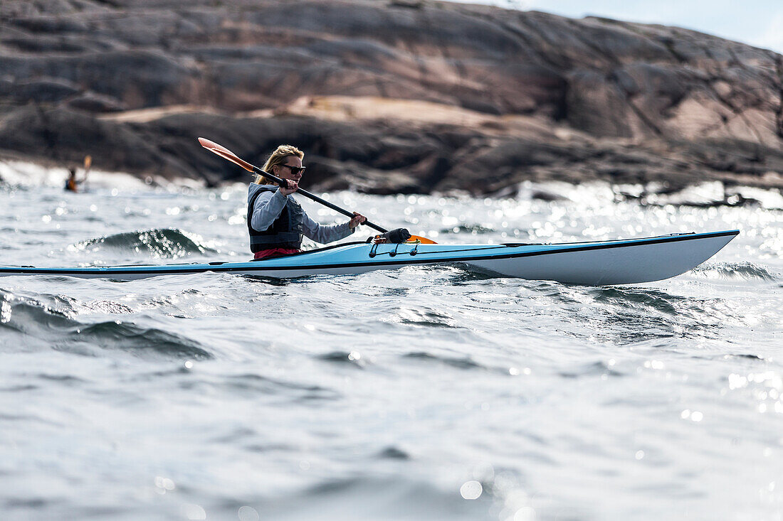 Woman kayaking