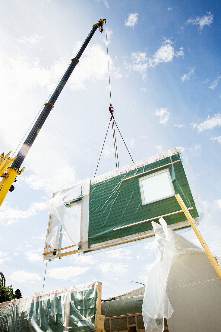 Crane on building site