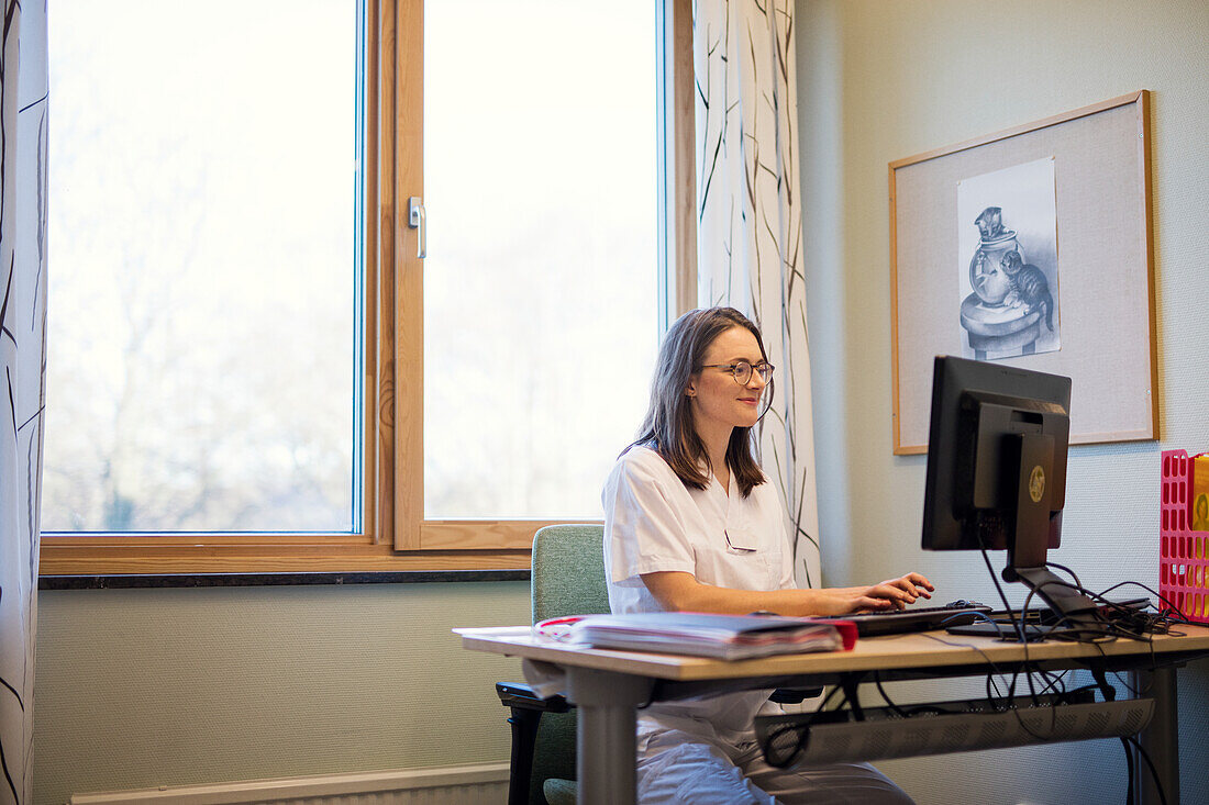 Doctor sitting in office