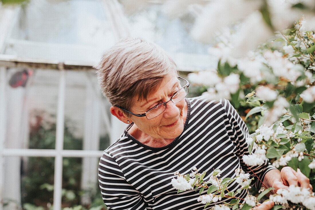 Senior woman in garden