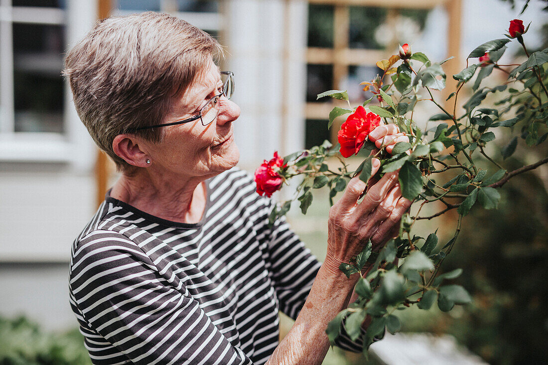 Senior woman in garden