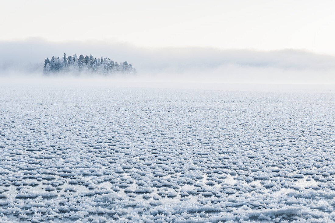 View of frozen lake