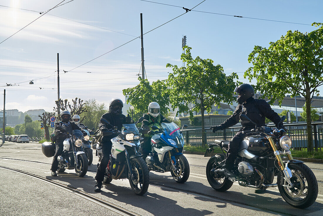 Bikers on road