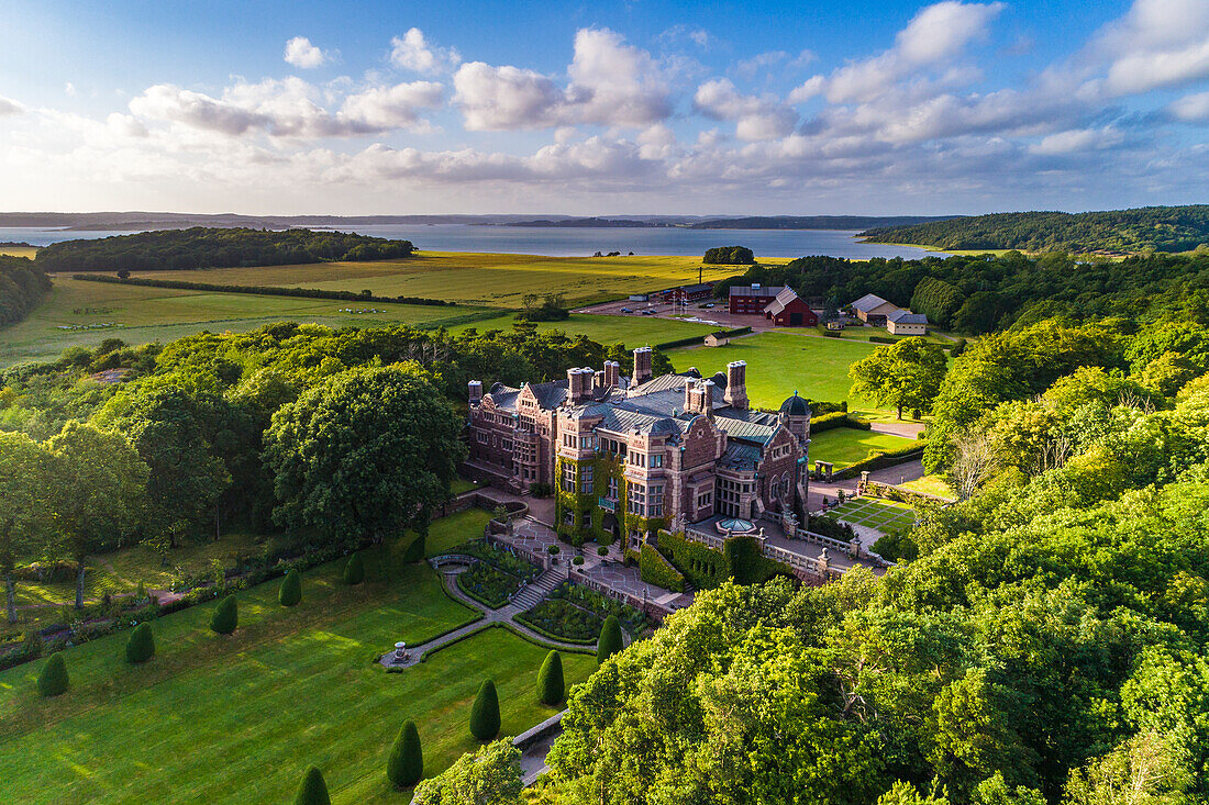 Aerial view of mansion