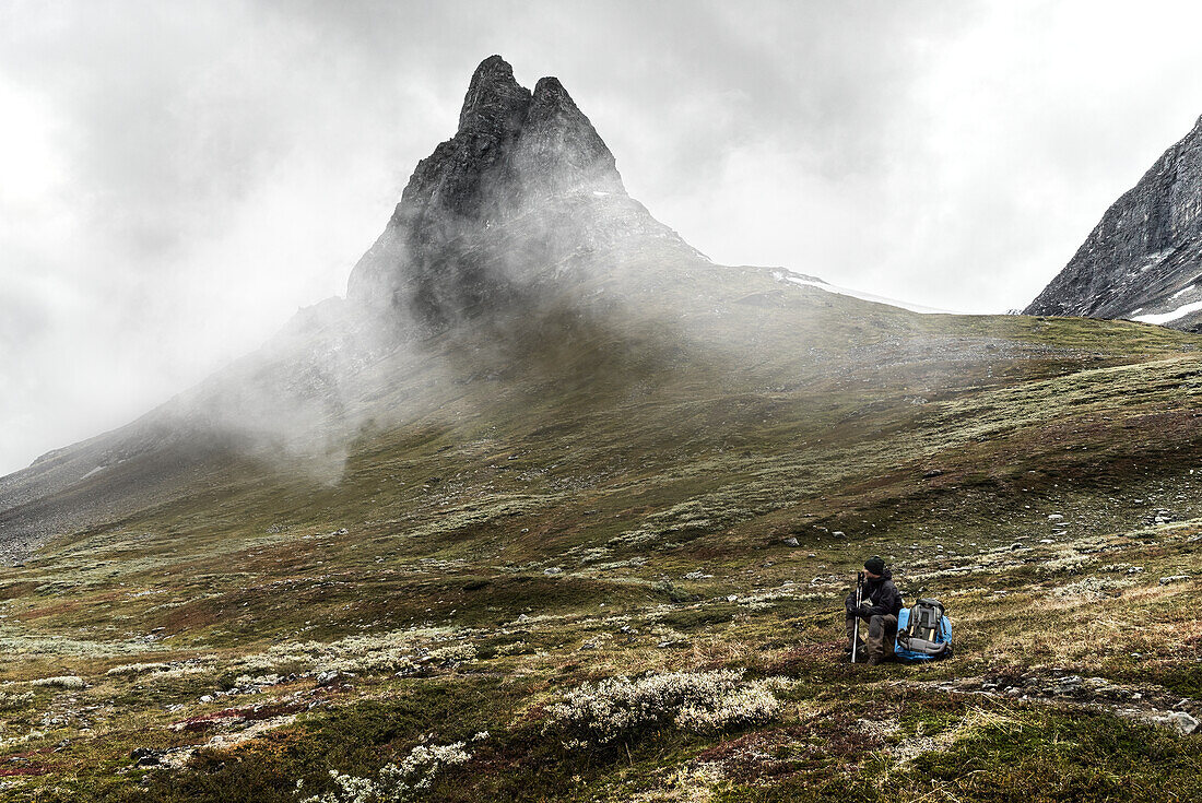 Hiker in mountains