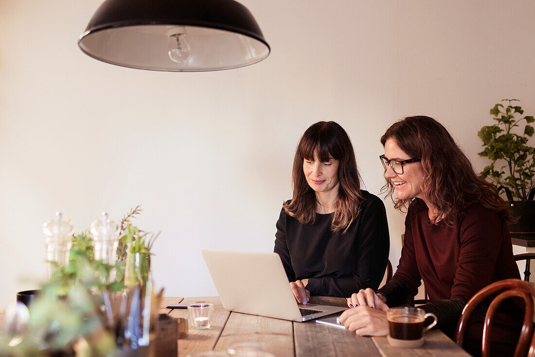 Two women on business meeting