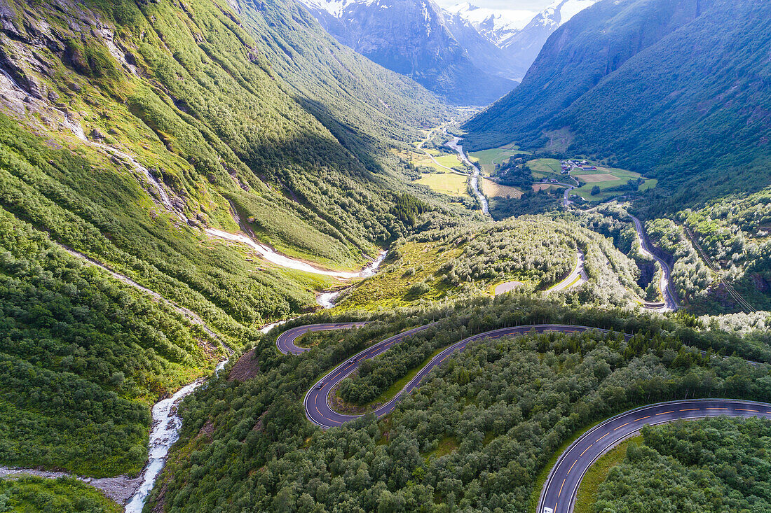 Winding road in mountains