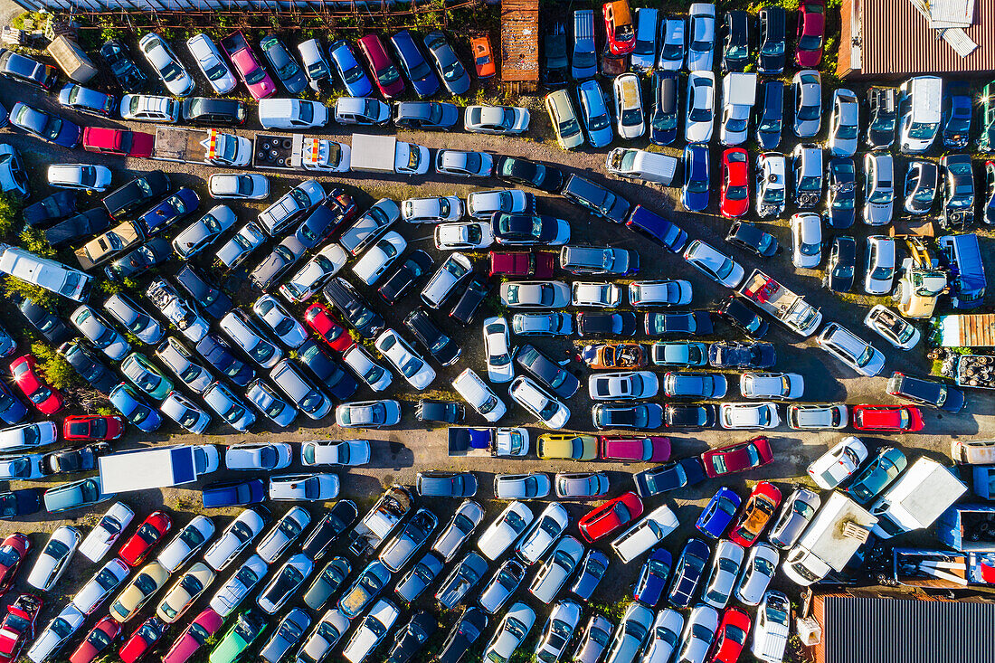 Crowded parking space