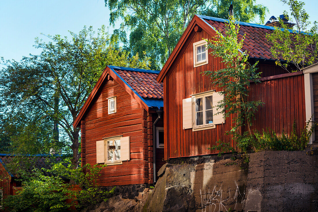 Two wooden houses