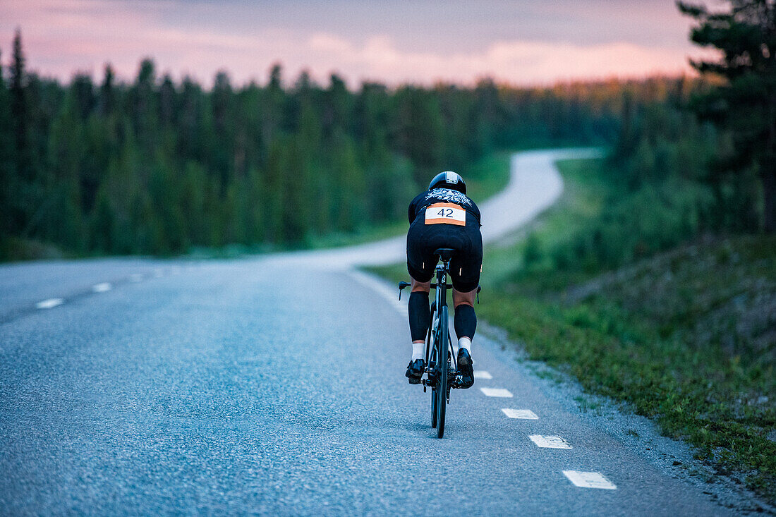 Cyclist on road