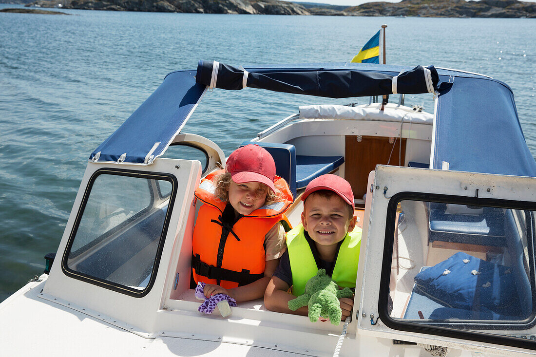 Kids on boat