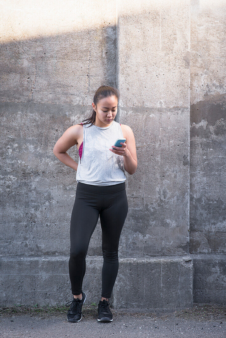 Woman using cell phone