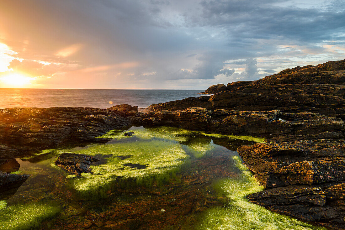 Rocky coast at sunset