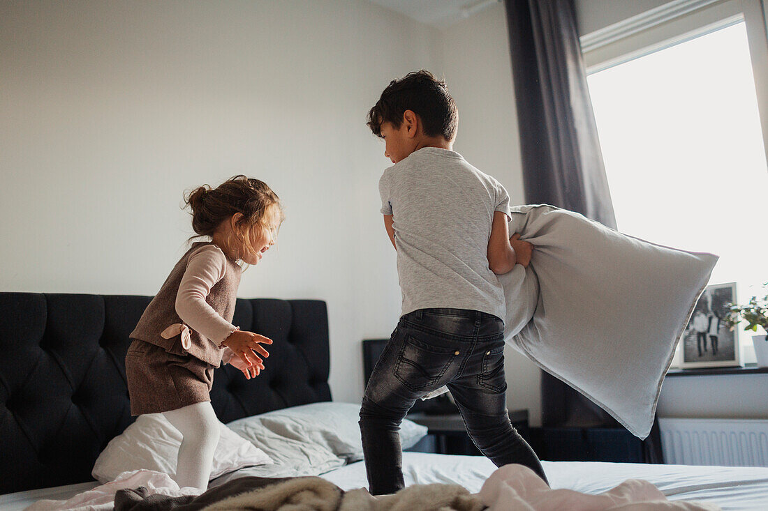 Kids playing in bedroom