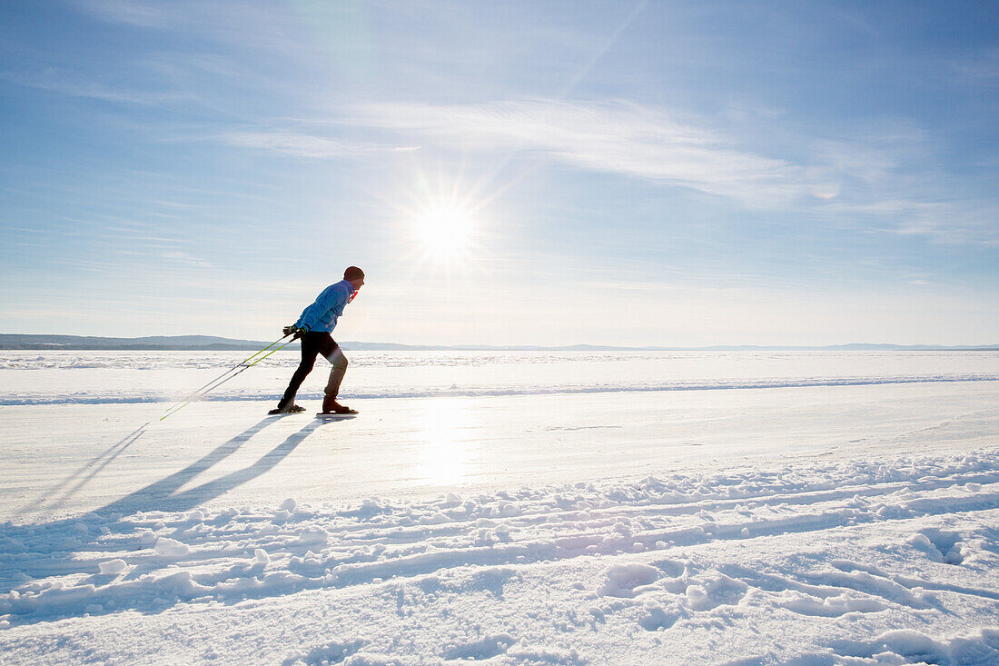 Long distance skater on ice