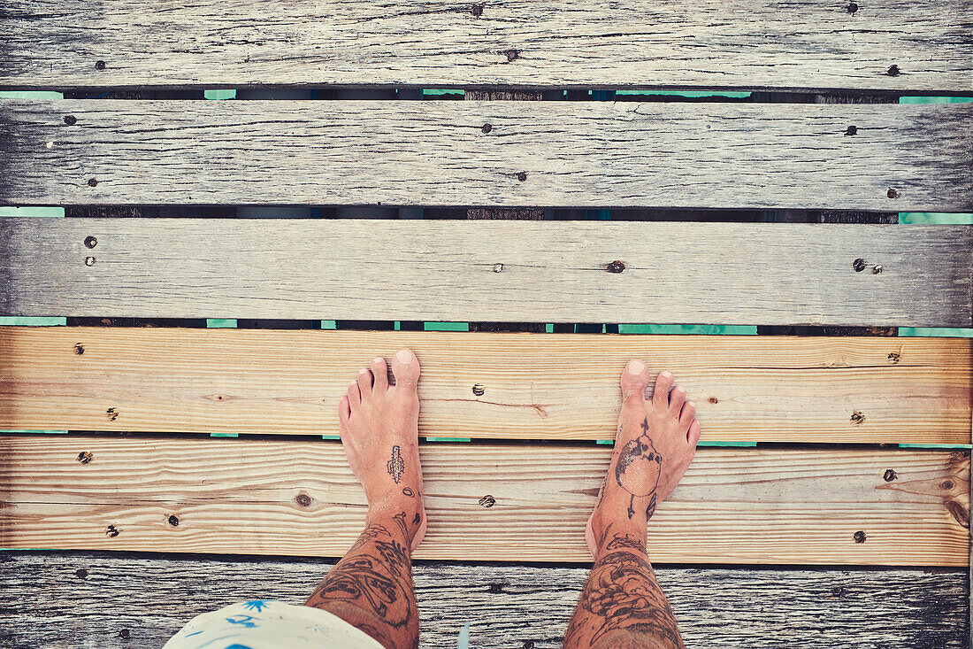 Feet on jetty