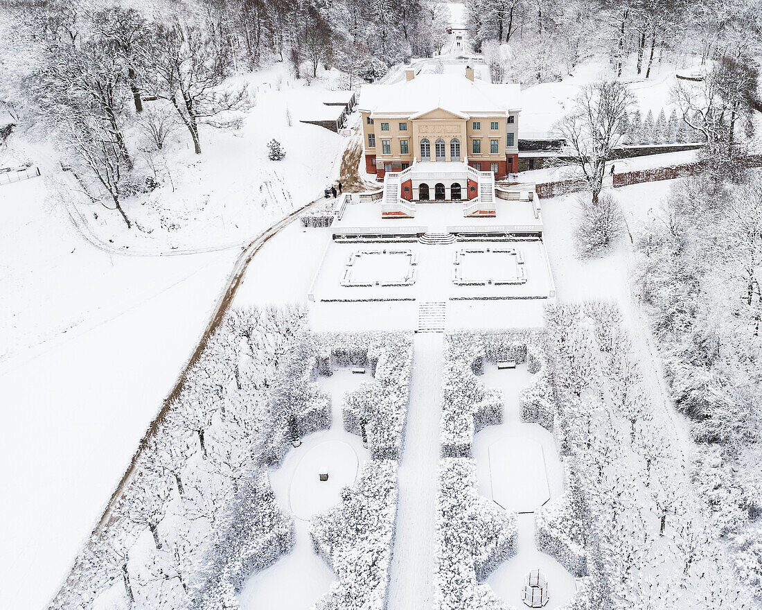 Ornamental garden in winter