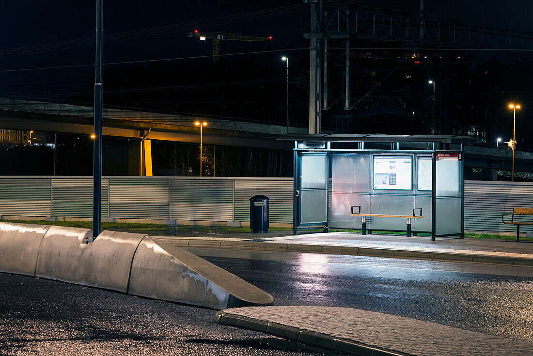 Empty bus stop