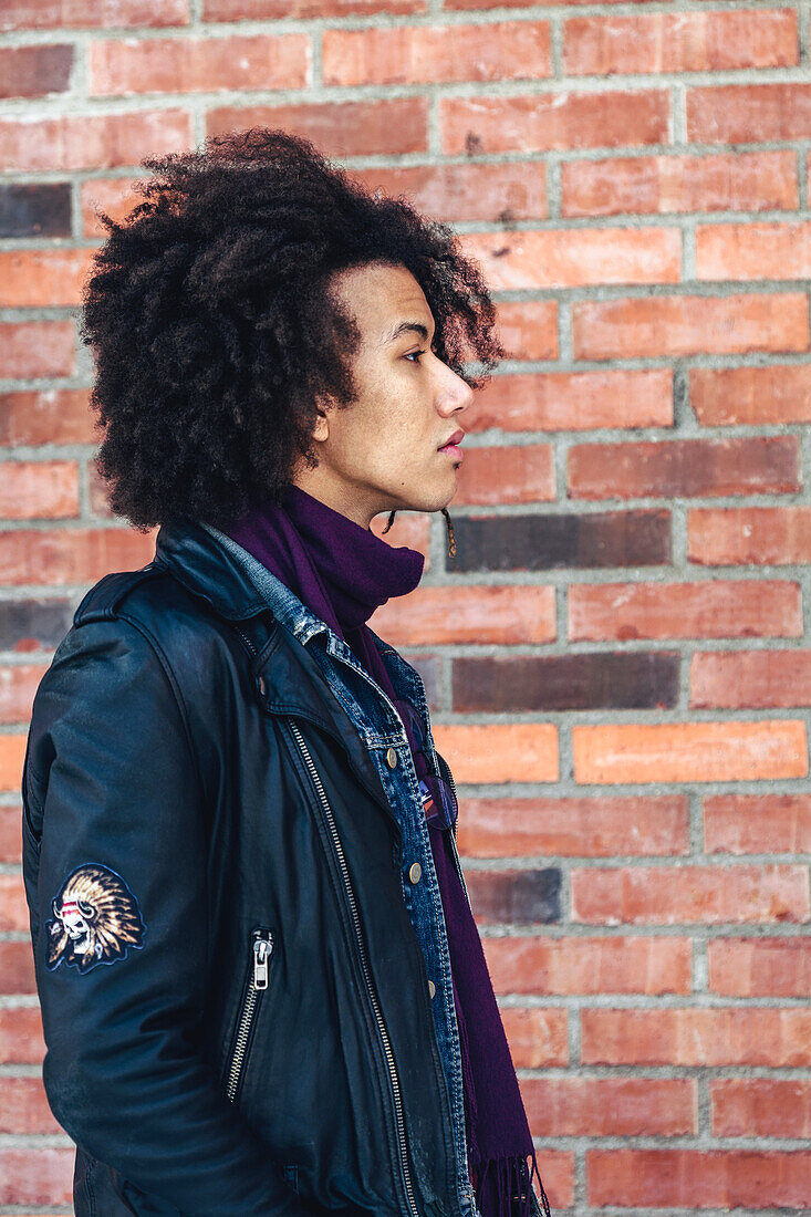 Young man looking away