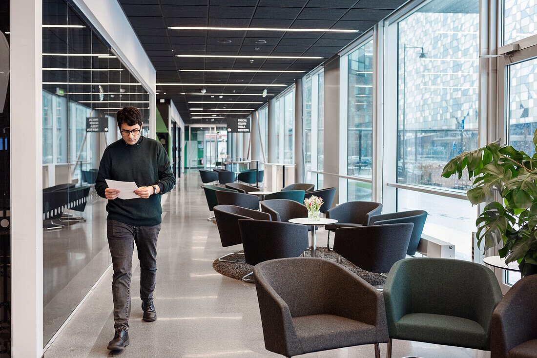 Man walking in office