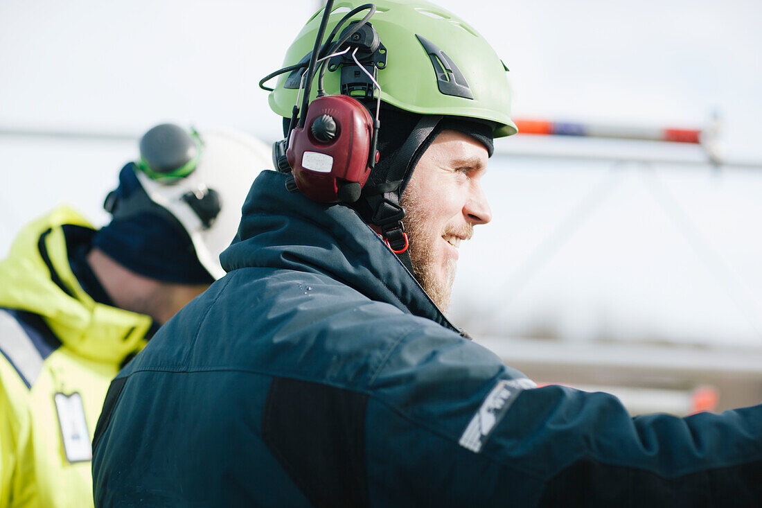 Construction worker on building site