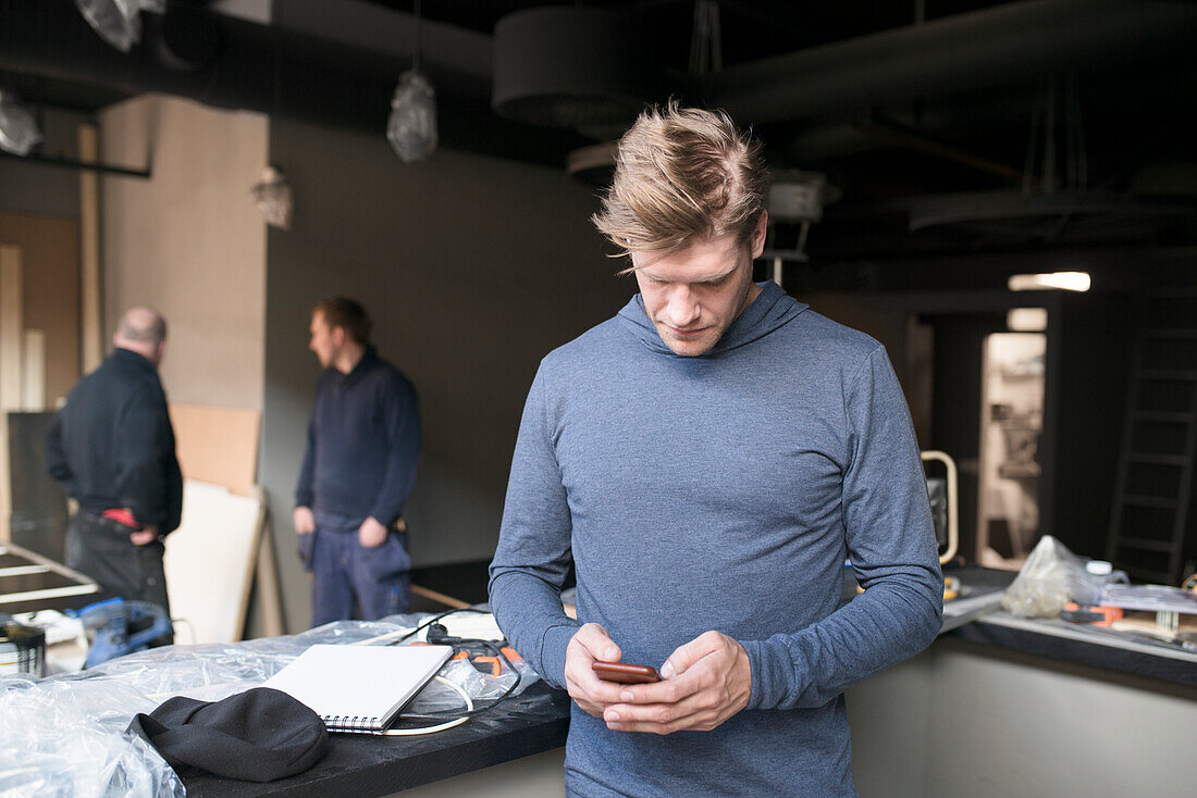 Man on building site