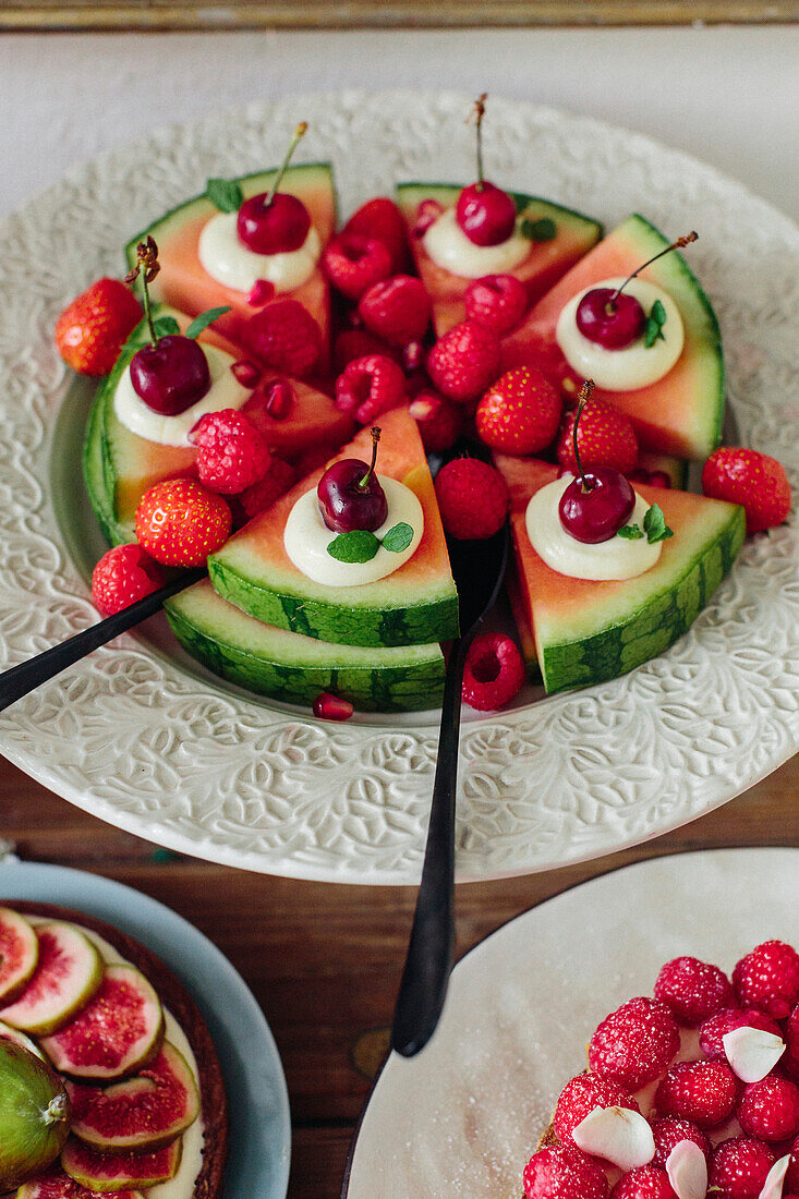 Fresh fruits on plate