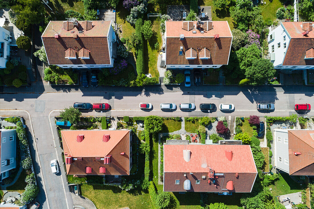 Aerial view of houses