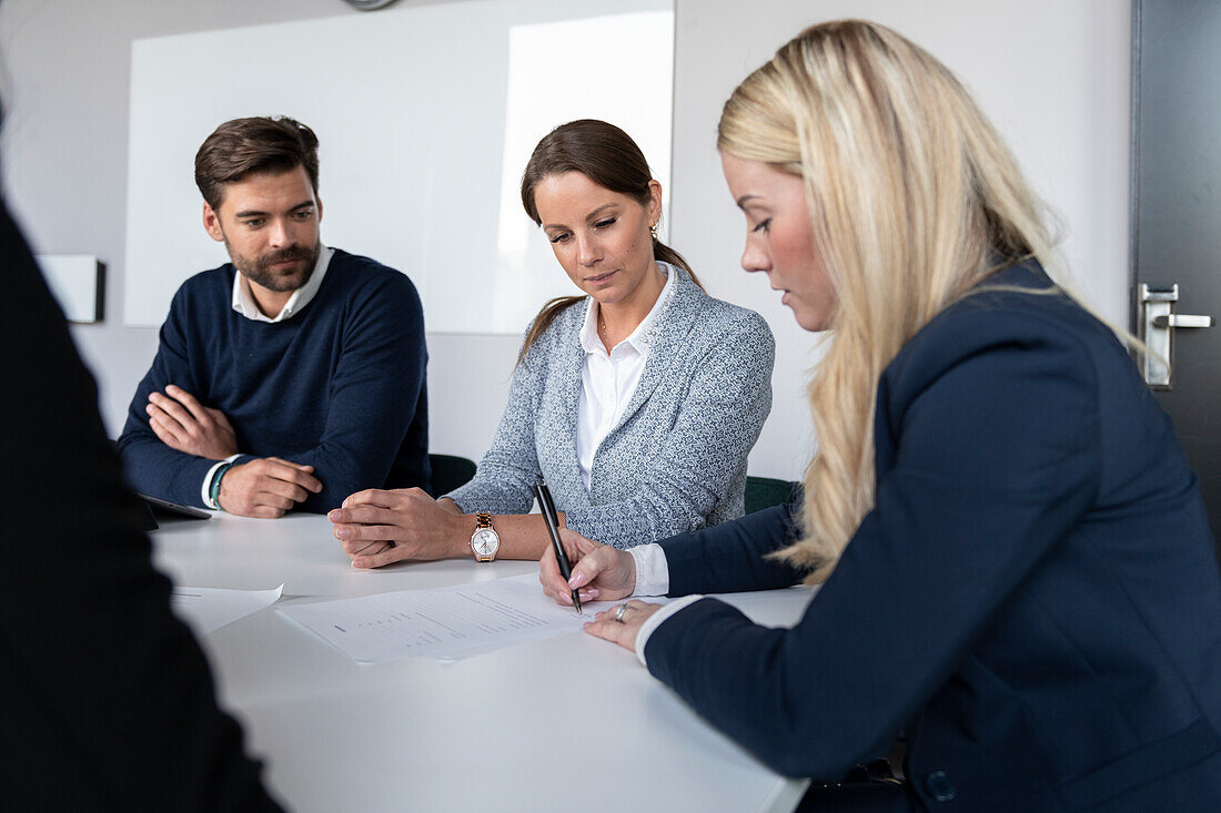 People at business meeting