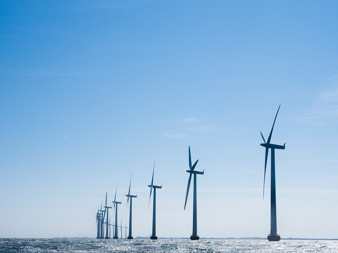 Wind turbines in sea