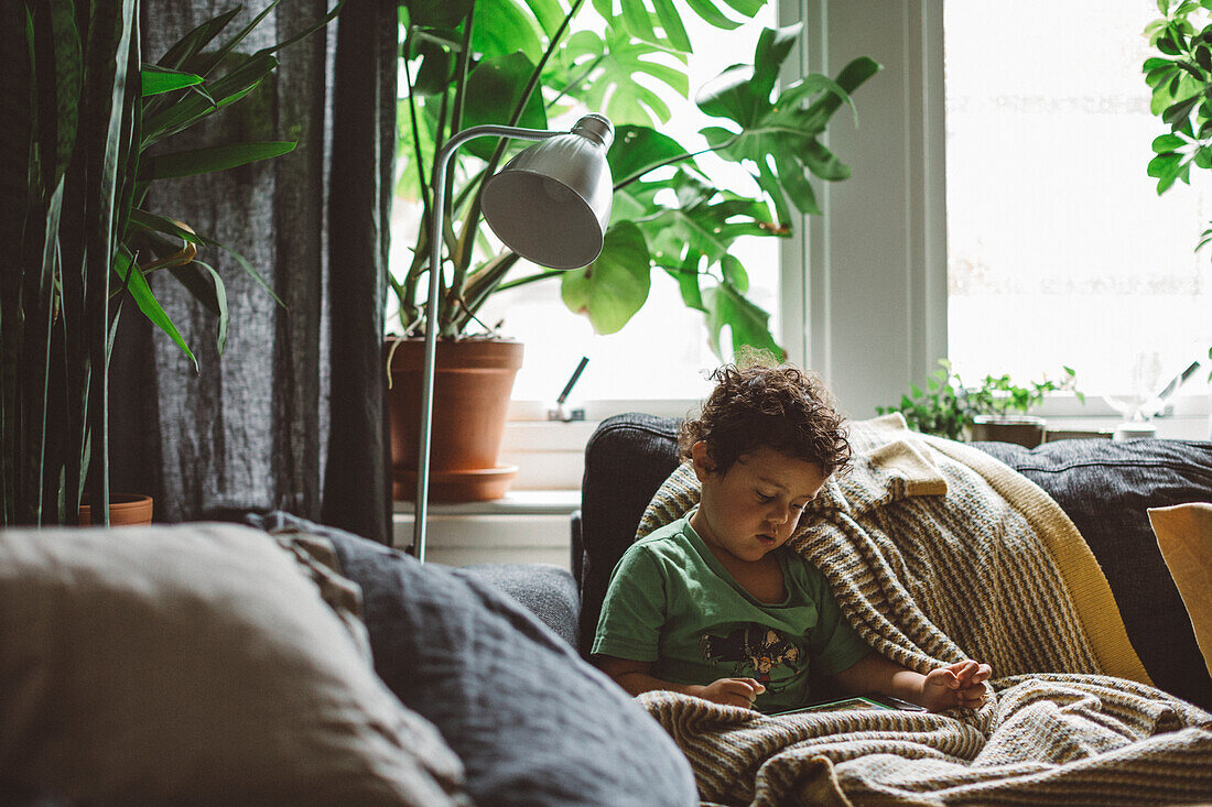 Boy on sofa