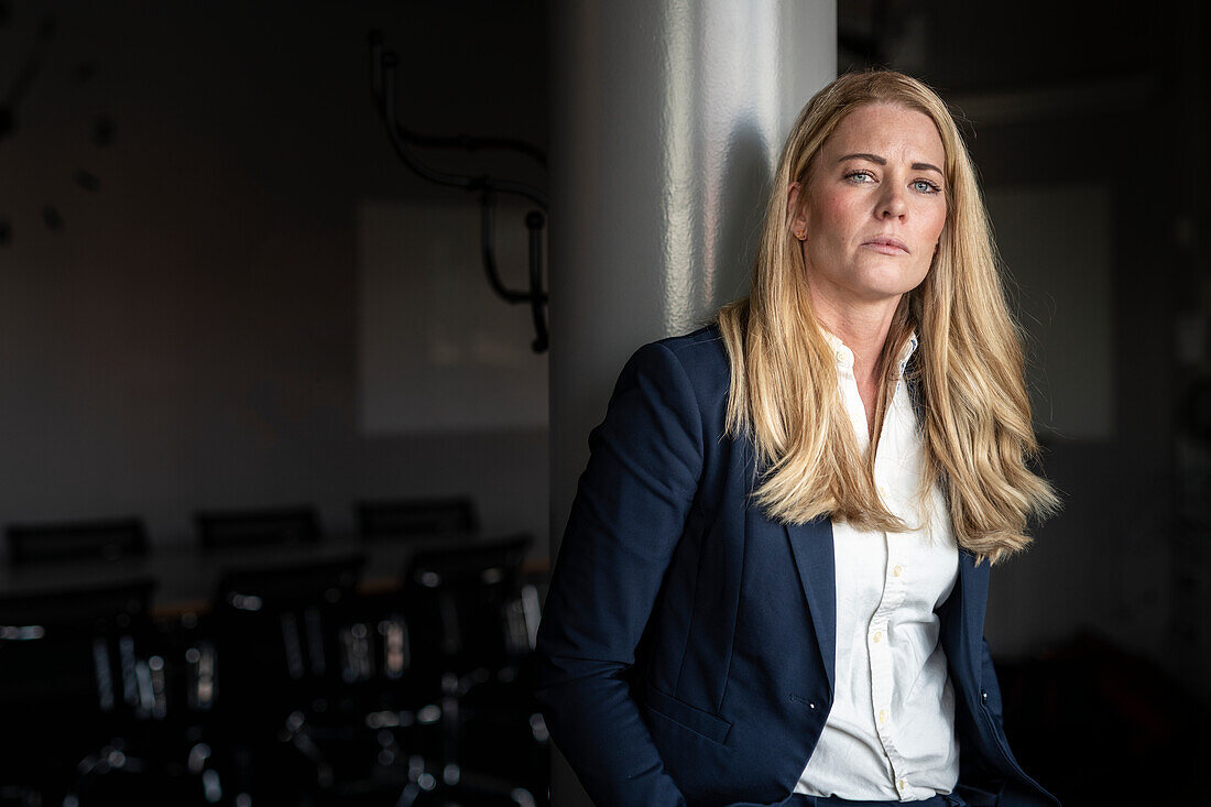 Businesswoman looking at camera