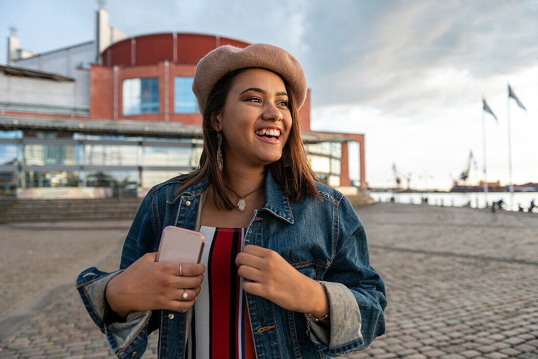 Portrait of smiling teenage girl