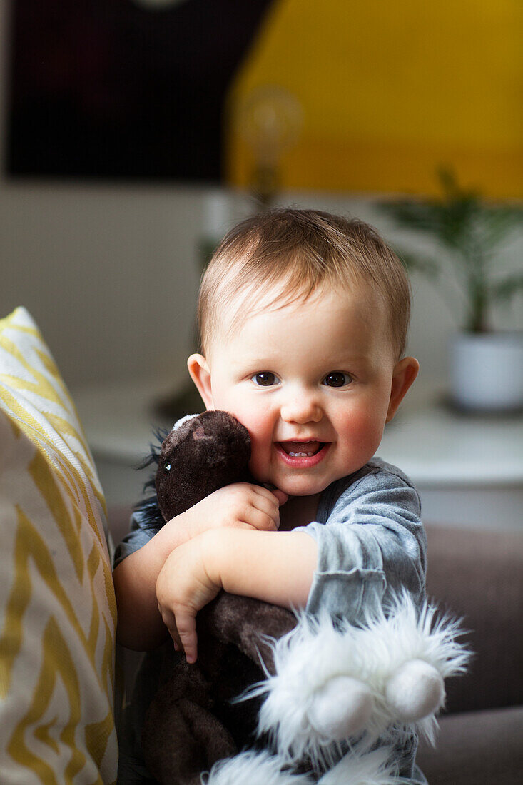 Smiling baby looking at camera