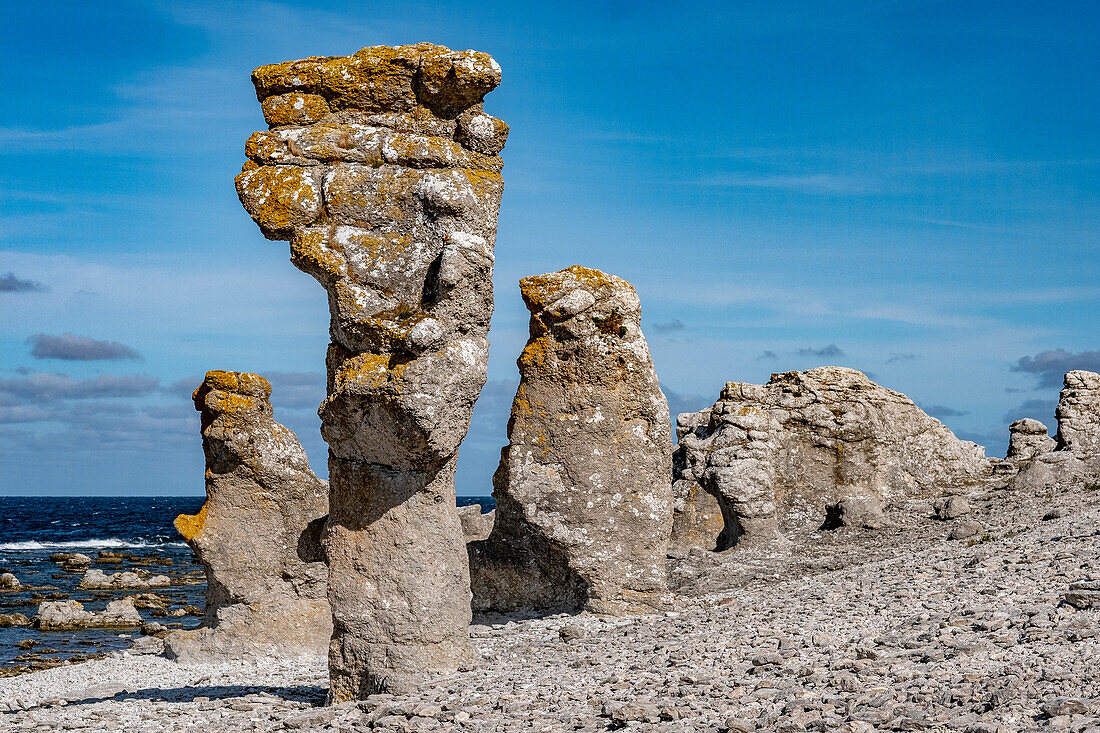 Rock formations on beach